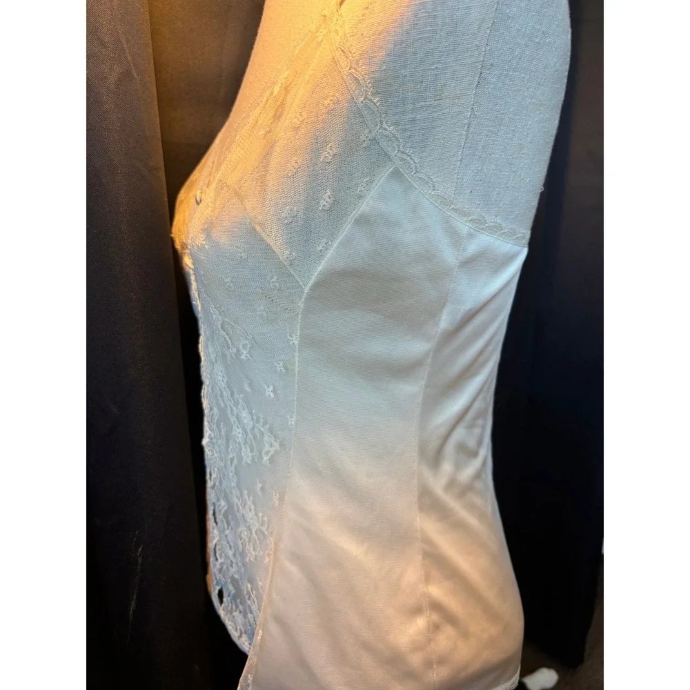 Vintage Vanity‎ Fair Ivory Lace Antron III Nylon Camisole Top Size 34 Cream